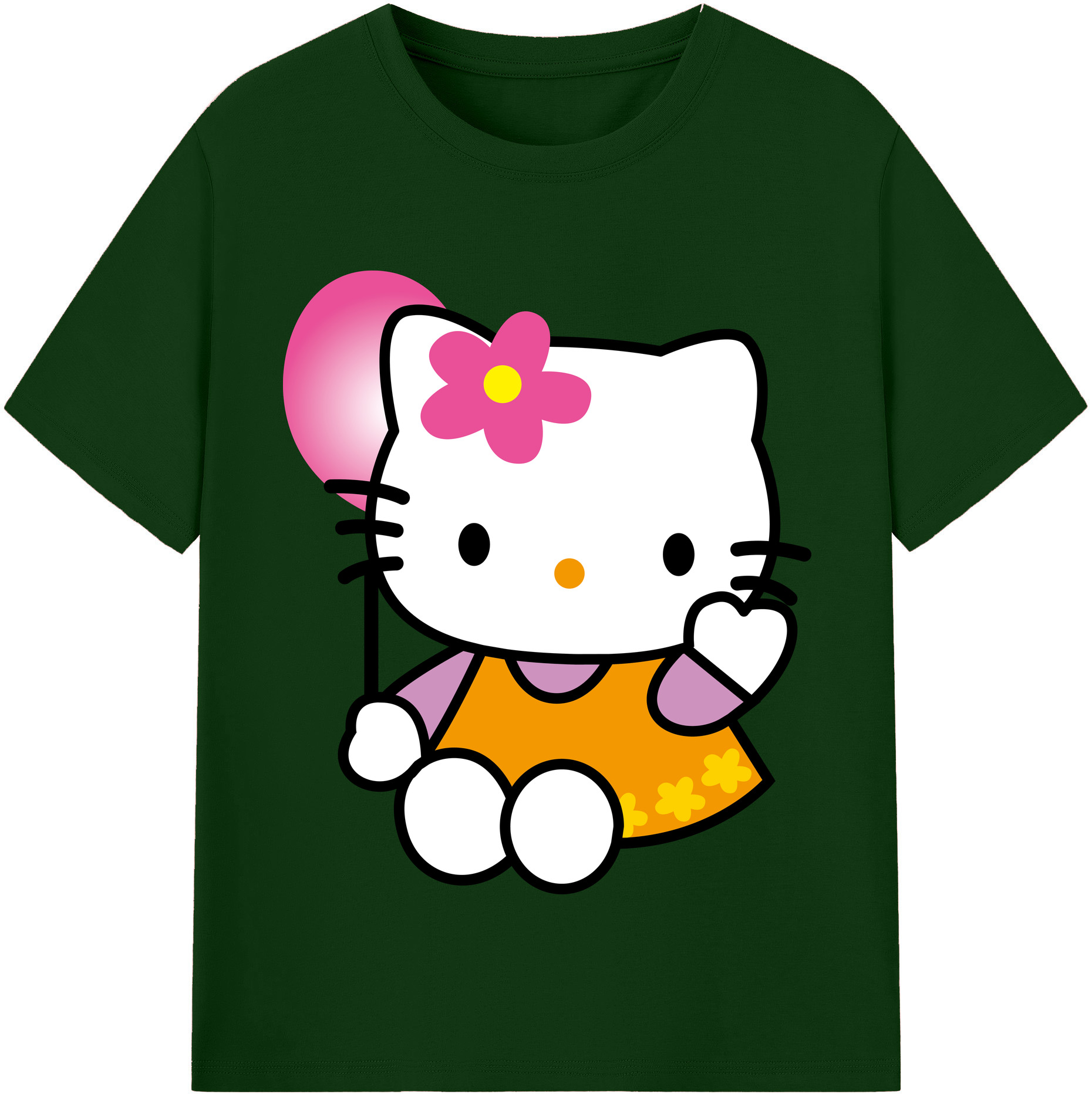（画像用） Hello Kitty ハローキティ 綿100％半袖Tシャツ（フロントプリント）